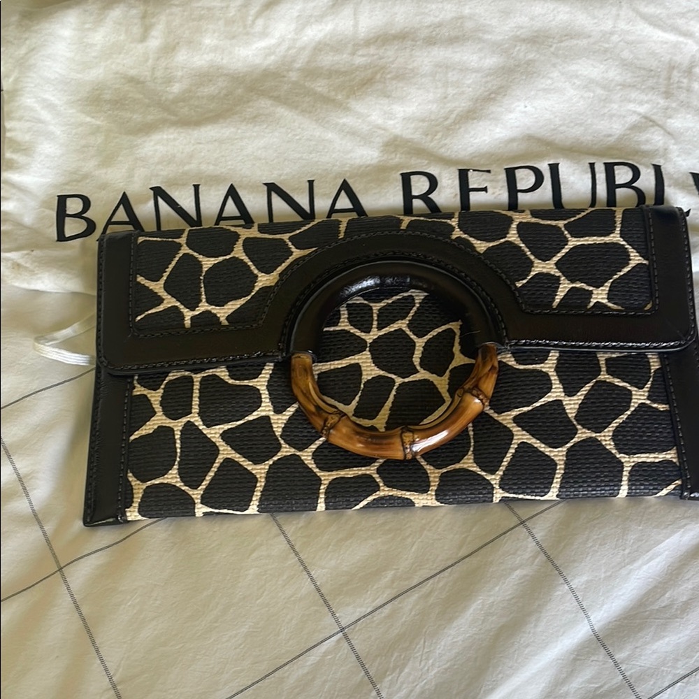 Banana Republic Giraffe Print Clutch with Black Accents
